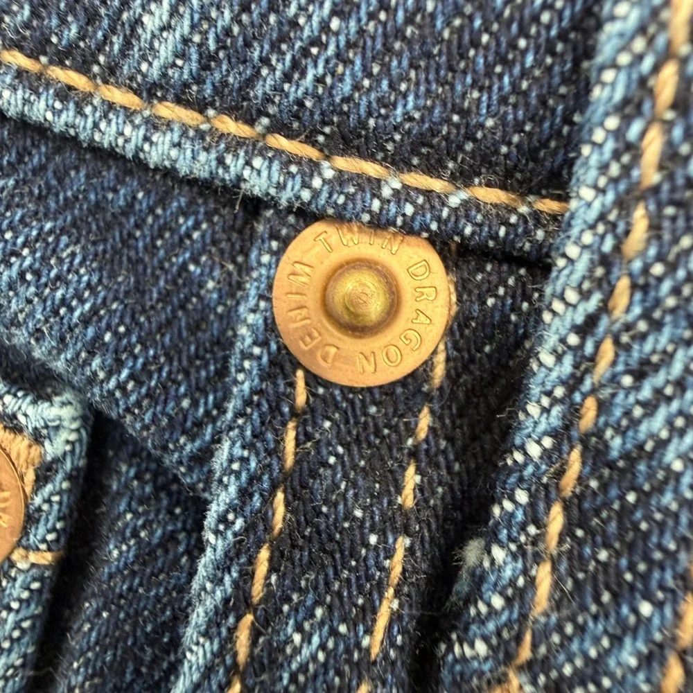 TWIN DRAGON DENIM SLIM STRAIGHT JEANS DARK WASH 32X32 MEN'S JEANS